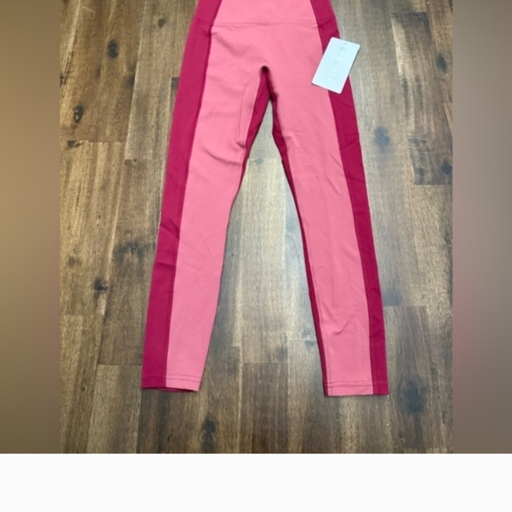 Athleta Transcend Colorblock 7/8 Berry Rose Tight Leggings